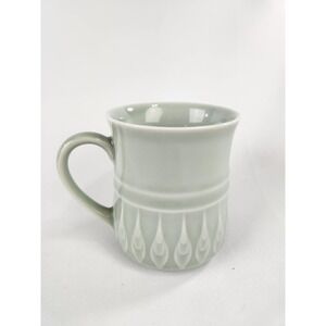 Vintage Single Coffee Mug Ceylon Sage Green Delicate Decorative Paint Drip Decor